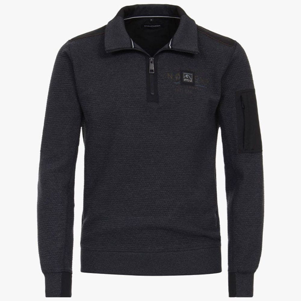 CASA MODA MEN HALF ZIPPER GREY SWEATSHIRT